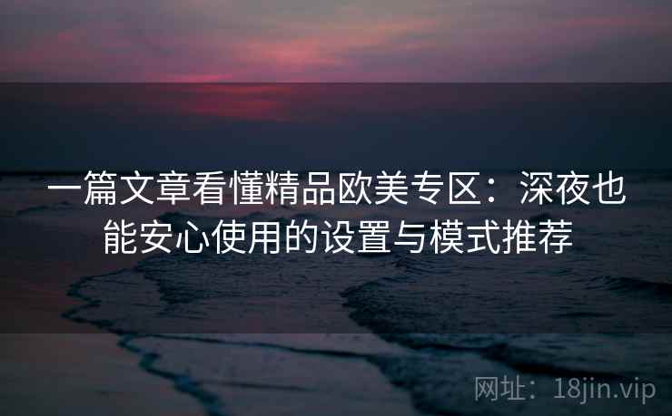 一篇文章看懂精品欧美专区：深夜也能安心使用的设置与模式推荐