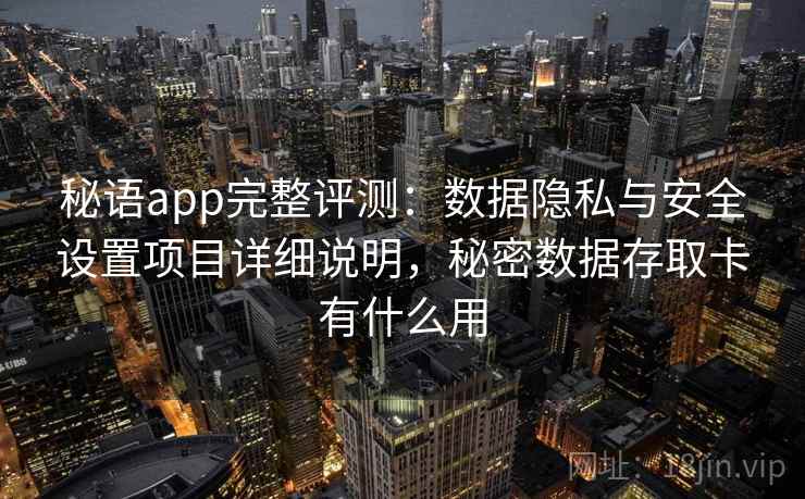 秘语app完整评测：数据隐私与安全设置项目详细说明，秘密数据存取卡有什么用