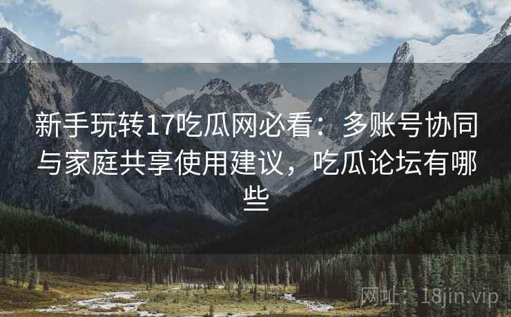 新手玩转17吃瓜网必看：多账号协同与家庭共享使用建议，吃瓜论坛有哪些