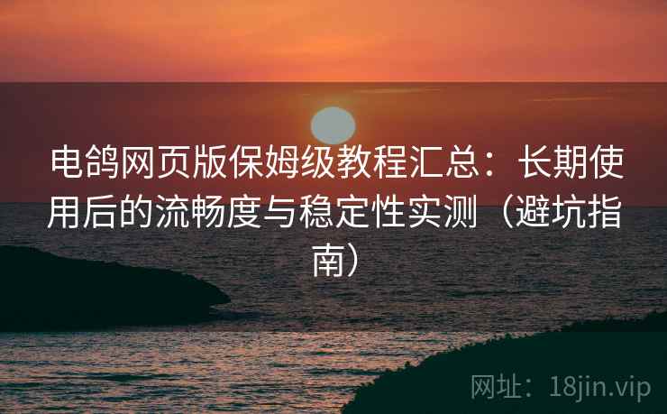 电鸽网页版保姆级教程汇总：长期使用后的流畅度与稳定性实测（避坑指南）